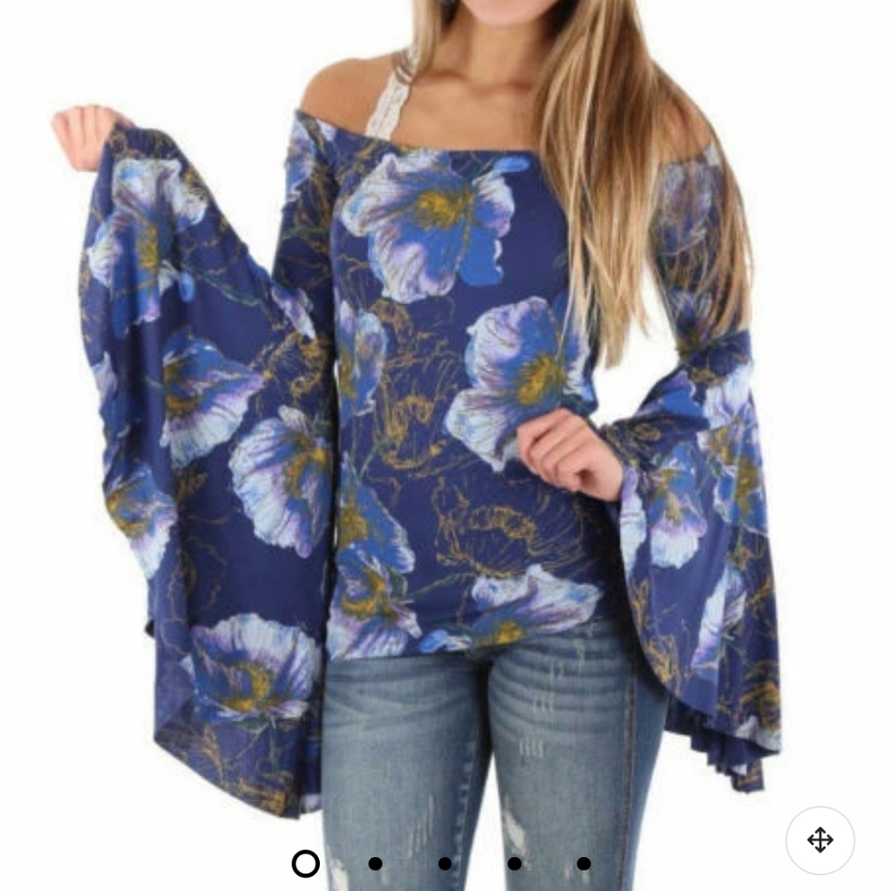 FREE PEOPLE Birds Of Paradise Off Shoulders Top Women's sz Small